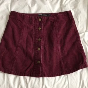 Corduroy button up skirt